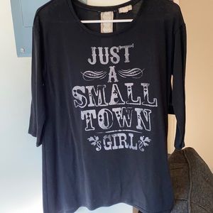 Just a Small Town Girl 3/4 Sleeve Medium